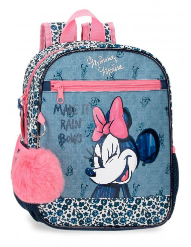 MOCHILA ADAP. 28CM.MINNIE MAKE IT RAIN BOWS